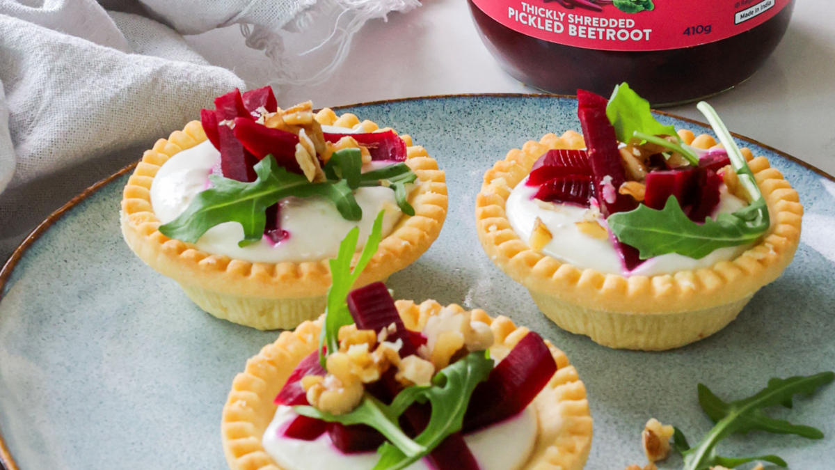 Rosella Beetroot and Feta Tartlets